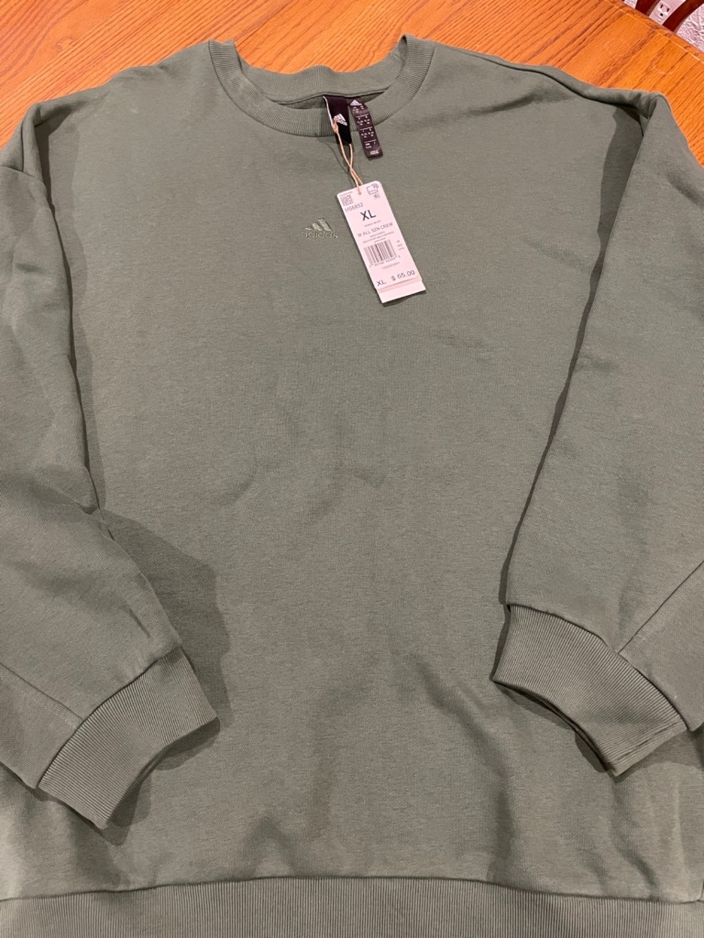 adidas Olive Green Minimalist Crewneck Sweatshirt